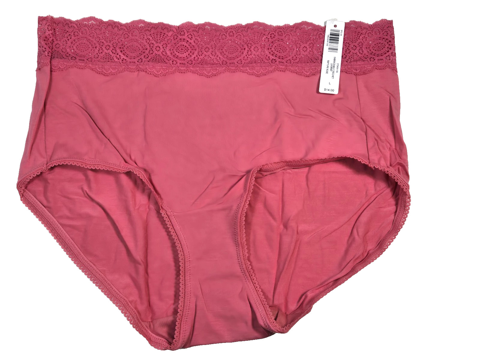 Women Panty Soma Intimates Embraceable Lace Waist Brief NWT L MSRP: $14.00