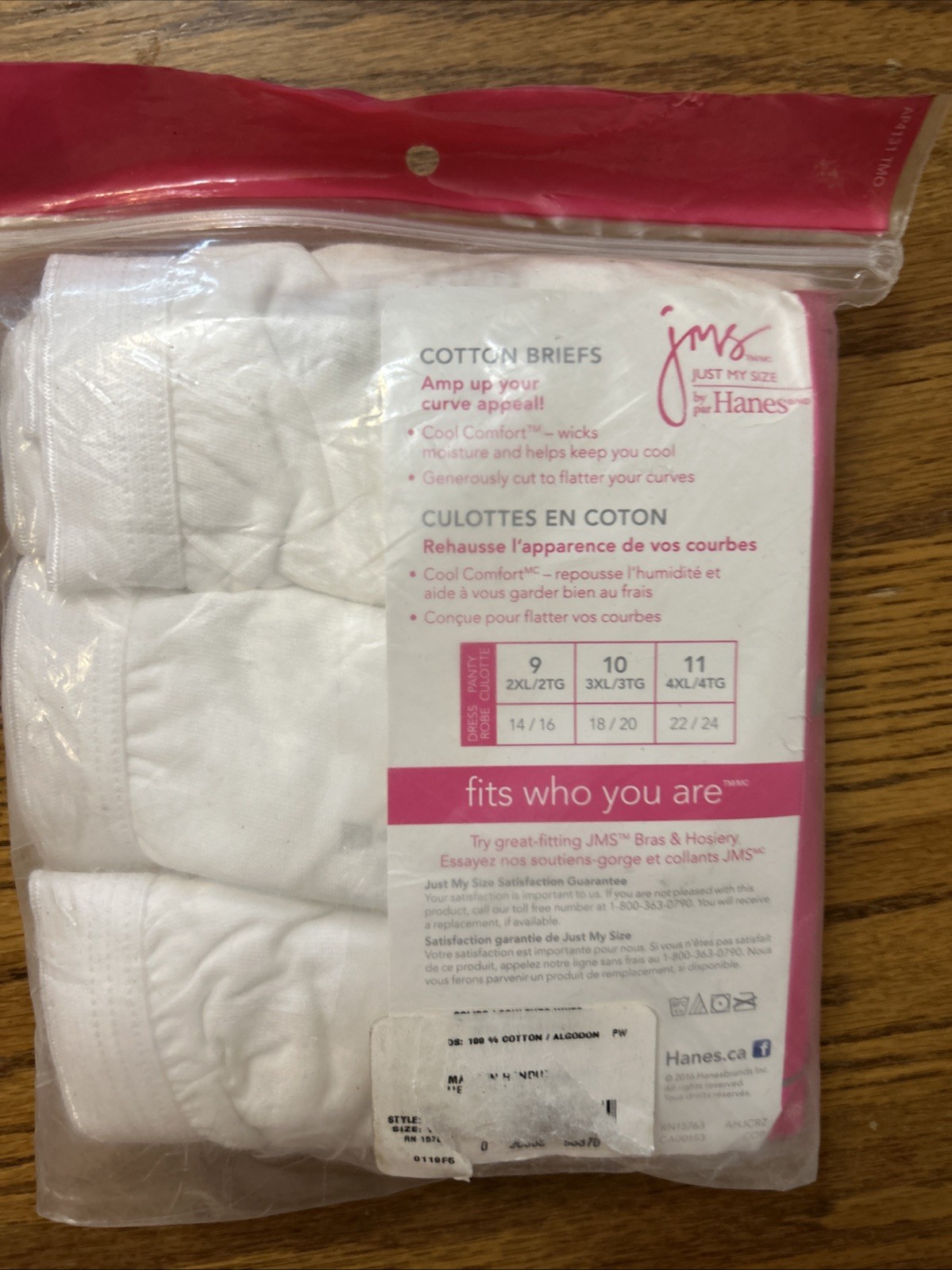 JMS 3 Pack Cotton Briefs Culottes , New Sealed Women’s ( Size 10/3XL )