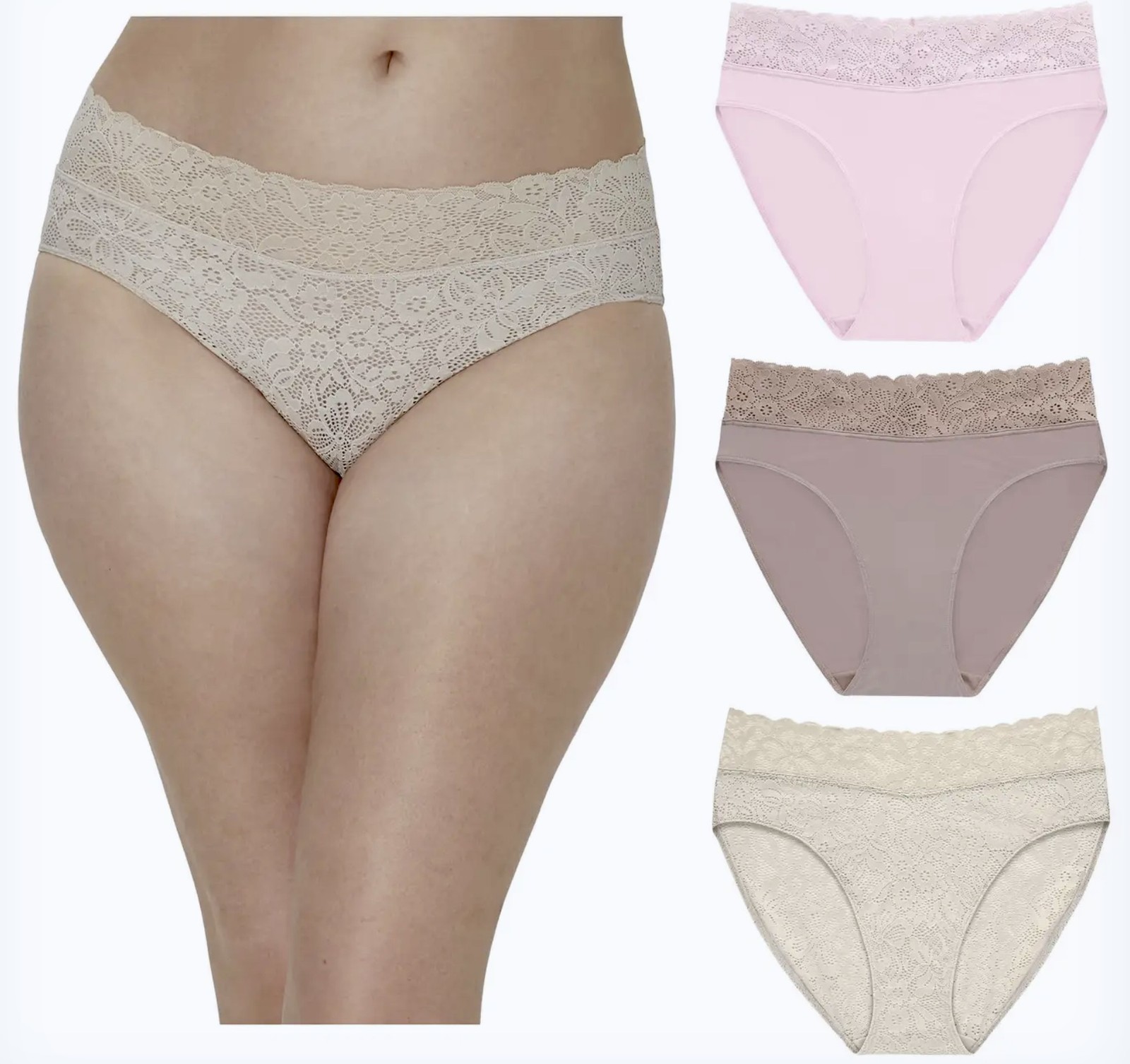 MAIDENFORM Perfect Fit Stretches To You 3 Pk High Leg Panty Womens Sz S M XL 2XL