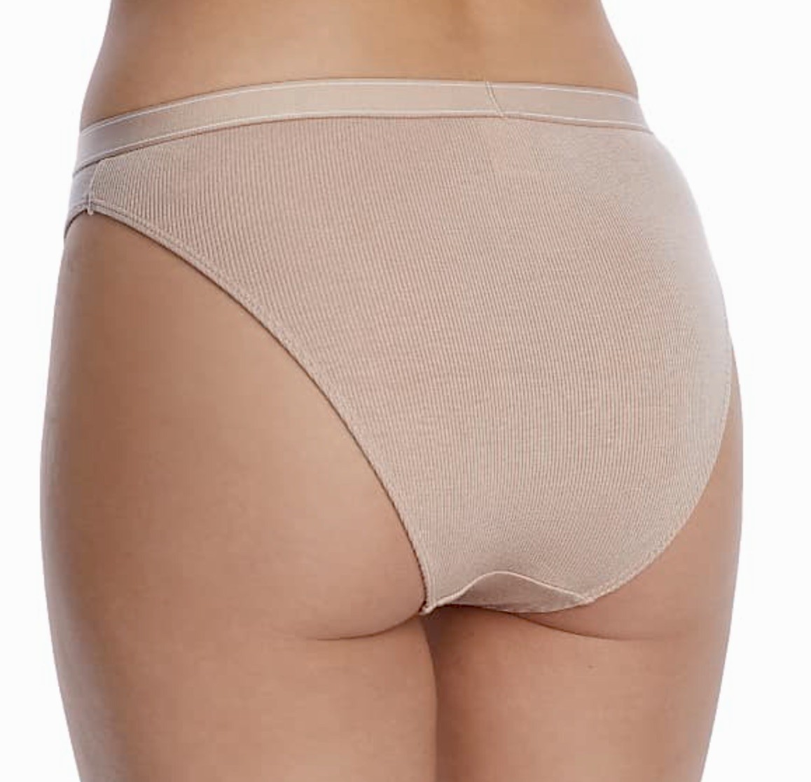 CALVIN KLEIN Pure Ribbed Modal Cedar Nude Cheeky Bikini Panty Womens XS S L XL