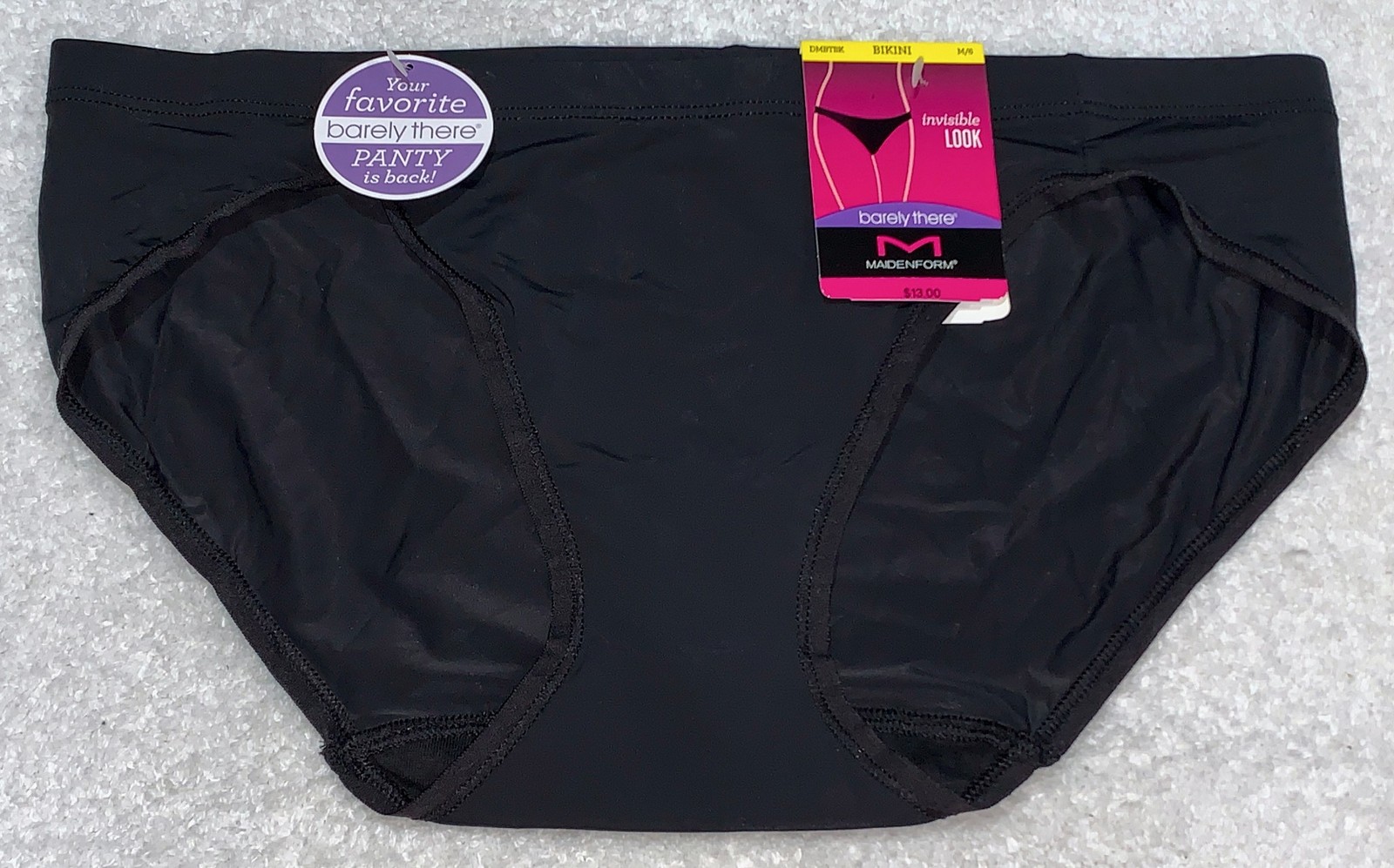 MAIDENFORM Barely There Black Invisible Look Bikini Panty Women S 5 M 6 L 7 XL 8