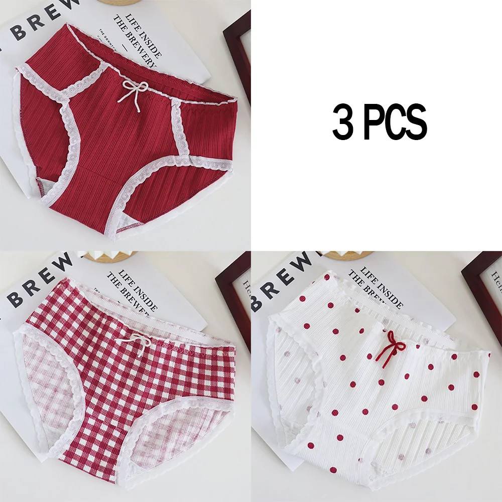 Cotton Boyshort Panties Mid Rise Printed Women’s Breathable Underwear 3 Pcs