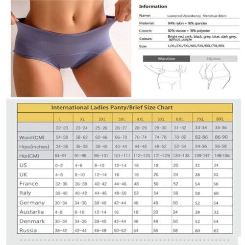 women Menstrual Period Leak Proof Pants Heavy Flow Extra Protection Plus Size