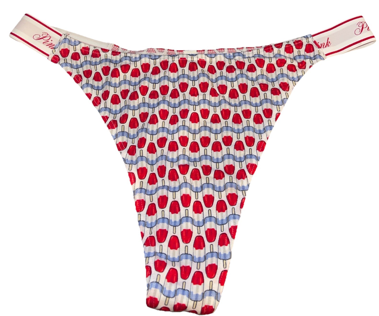 PINK Victoria’s Secret X-Large Logo Ice Pops Thong Panty Multicolor