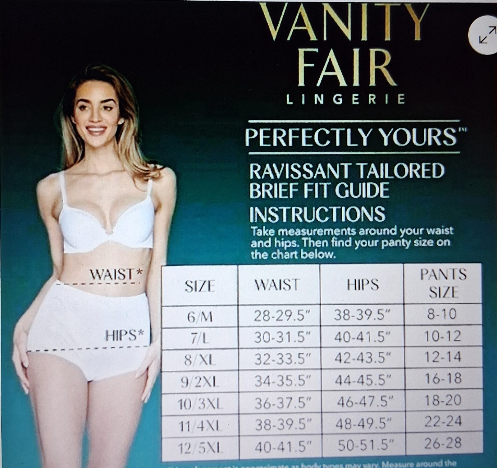 Vanity Fair Perfectly Yours Ravissant Nylon Briefs Panty Size 7 BLK WHT Nude NWT