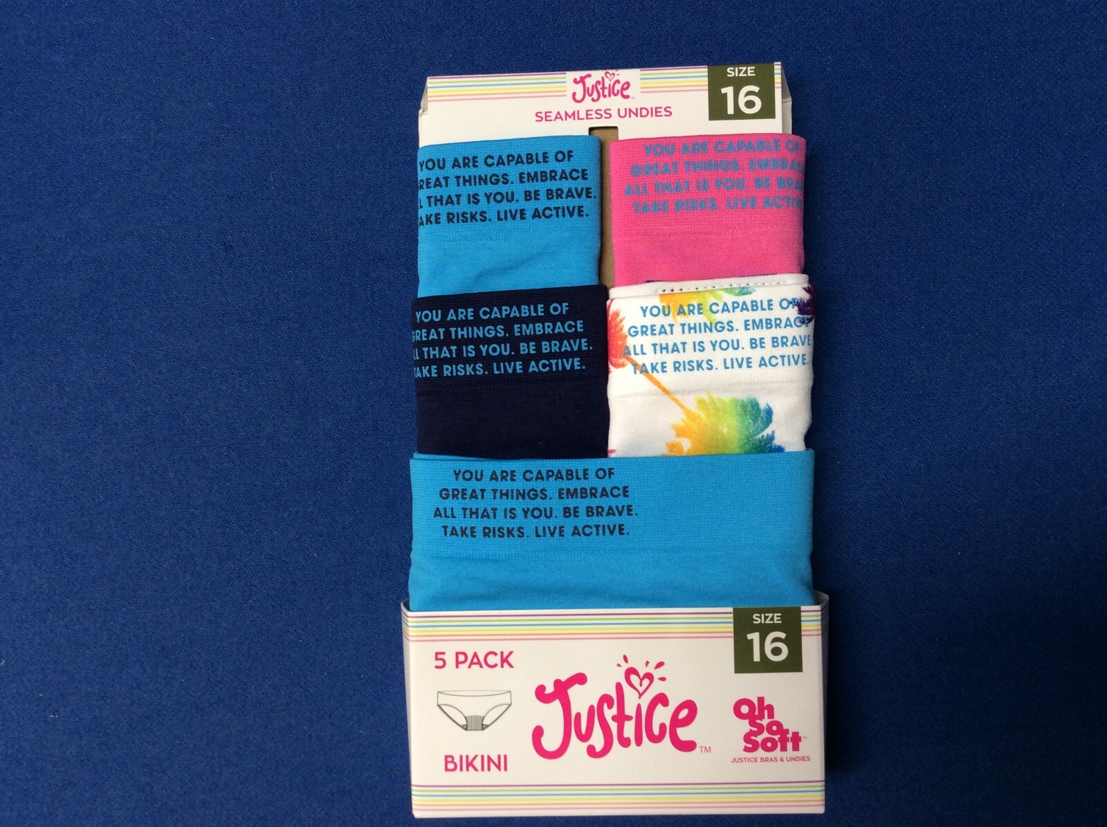 Women’s underwear: Justice Oh So Soft seamless undies various sizes & colors 5pk