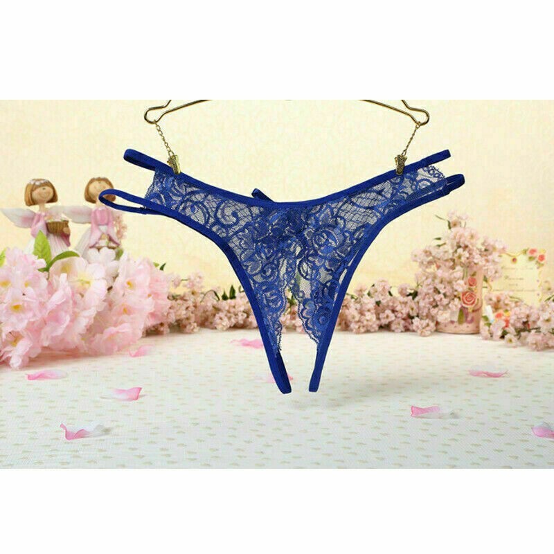Women’s Lace Panties Crotchless Underwear Thongs Lingerie G-string Floral Briefs