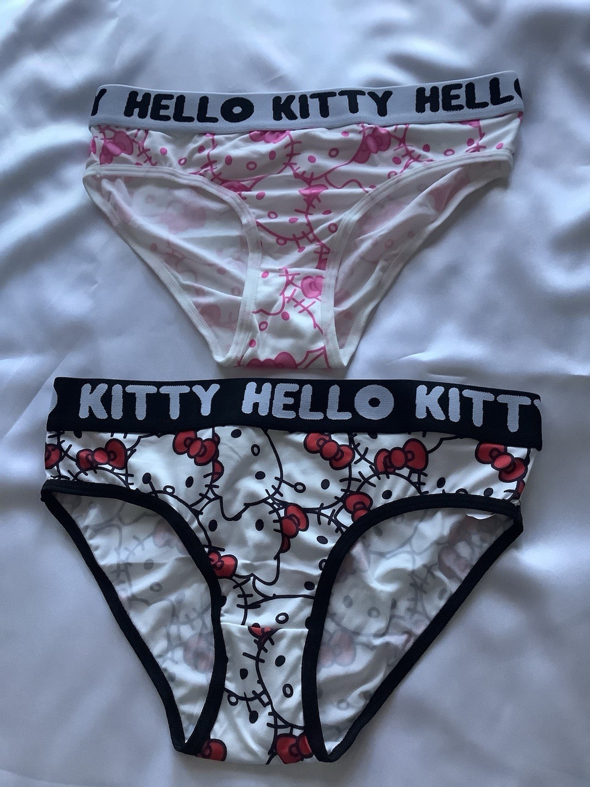 Women’s Teen Hello Kitty Bikini Panties Kawaii White/Black/Pink 2pk X-LARGE