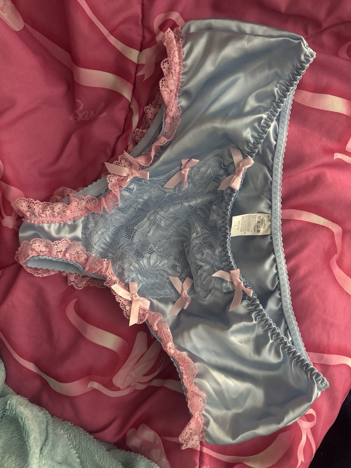 Underwear Panties Retro Ruffles Blue Pink Cute Unique Pin Up Style Vintage M-L
