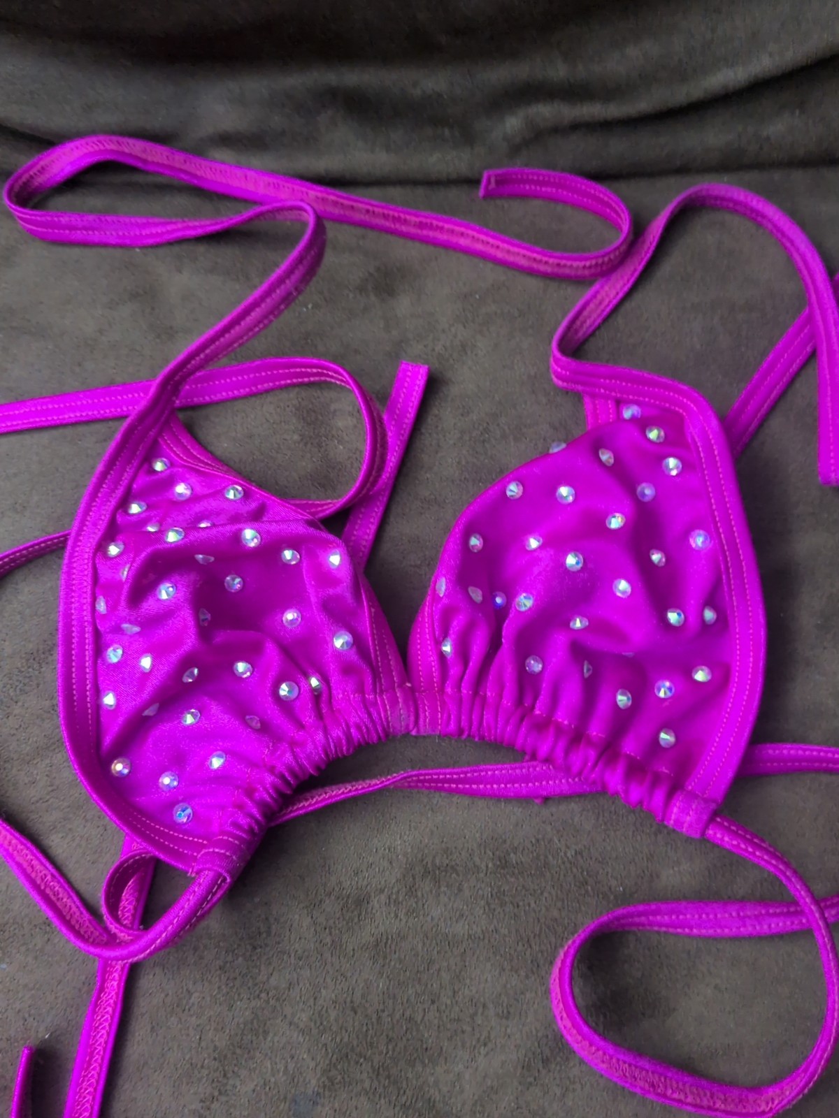 Hot Pink Bejeweled Rhinestone Bikini Style 2 Piece Lingerie Set New With Out Tag