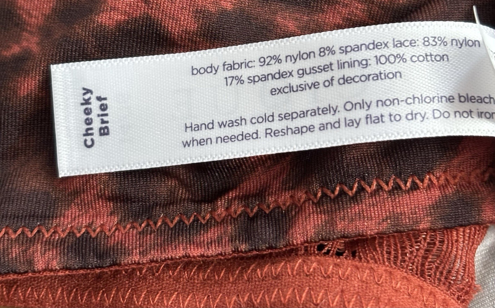 Plus Size 18/20 Lane Bryant Cacique Cheeky Brief Panty Red Orange Leopard Lace