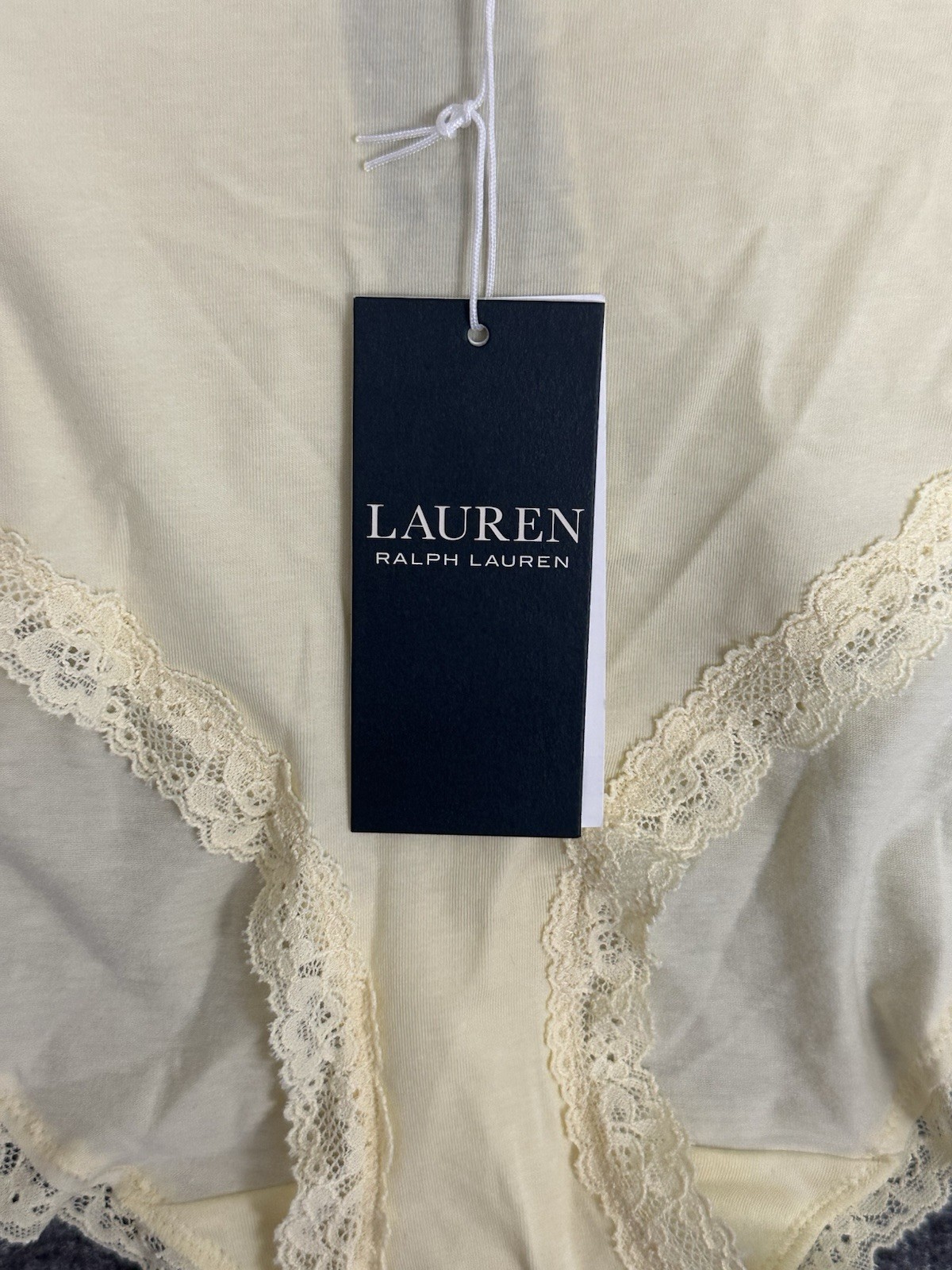 Lauren Ralph Lauren Hipster Panties XXL Lemon Chiffon Lace Trim Cotton Blend