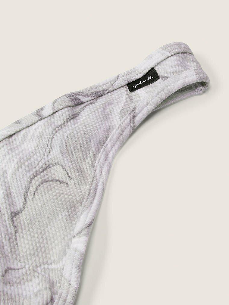 Victoria’s Secret PINK Sexy Thong String V-Cut LOGO Cloud 9 Grey Marble Print