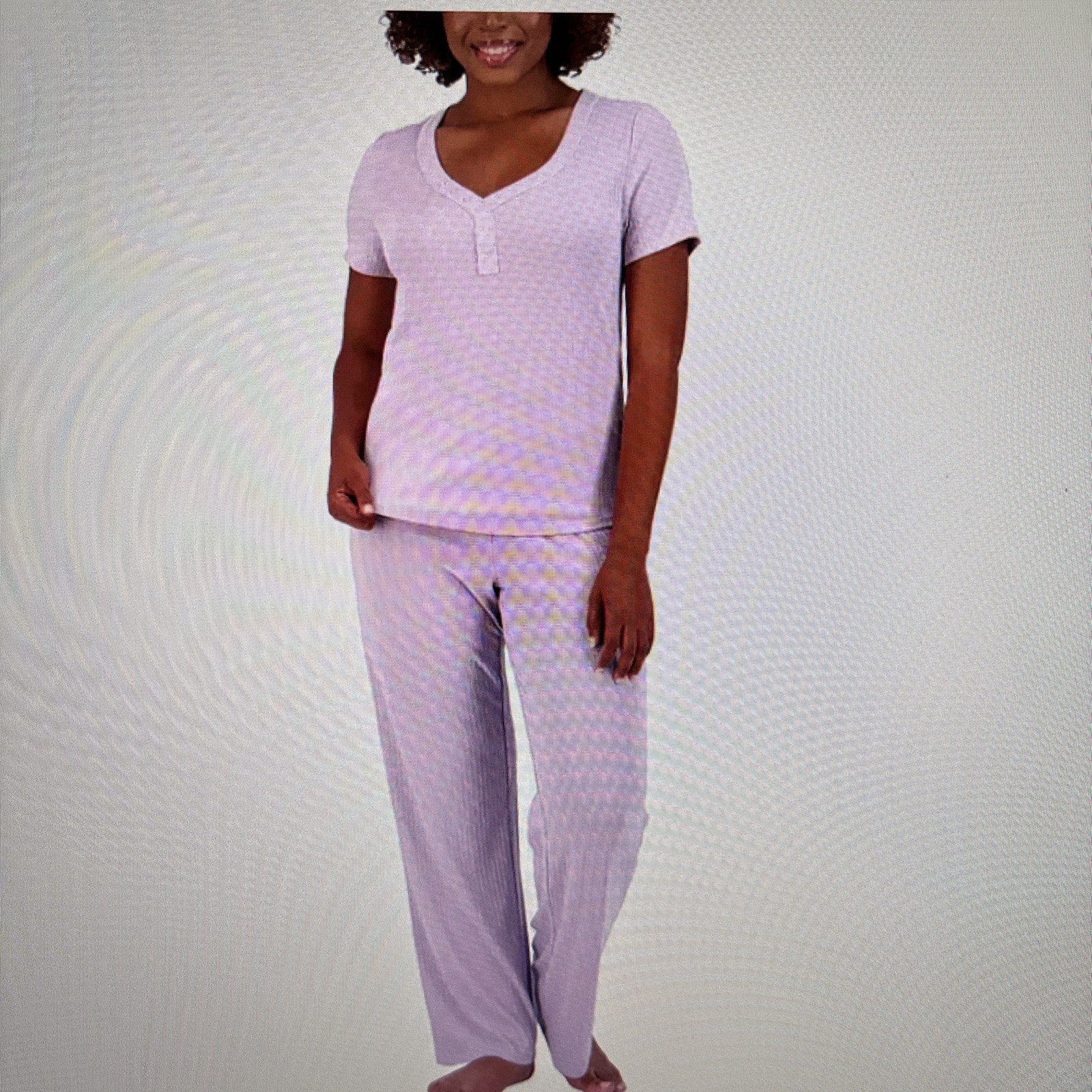 Live 2 Lounge Women’s 4 Piece Pointelle Lounge Wear Pajama Set, Purple, X-Large