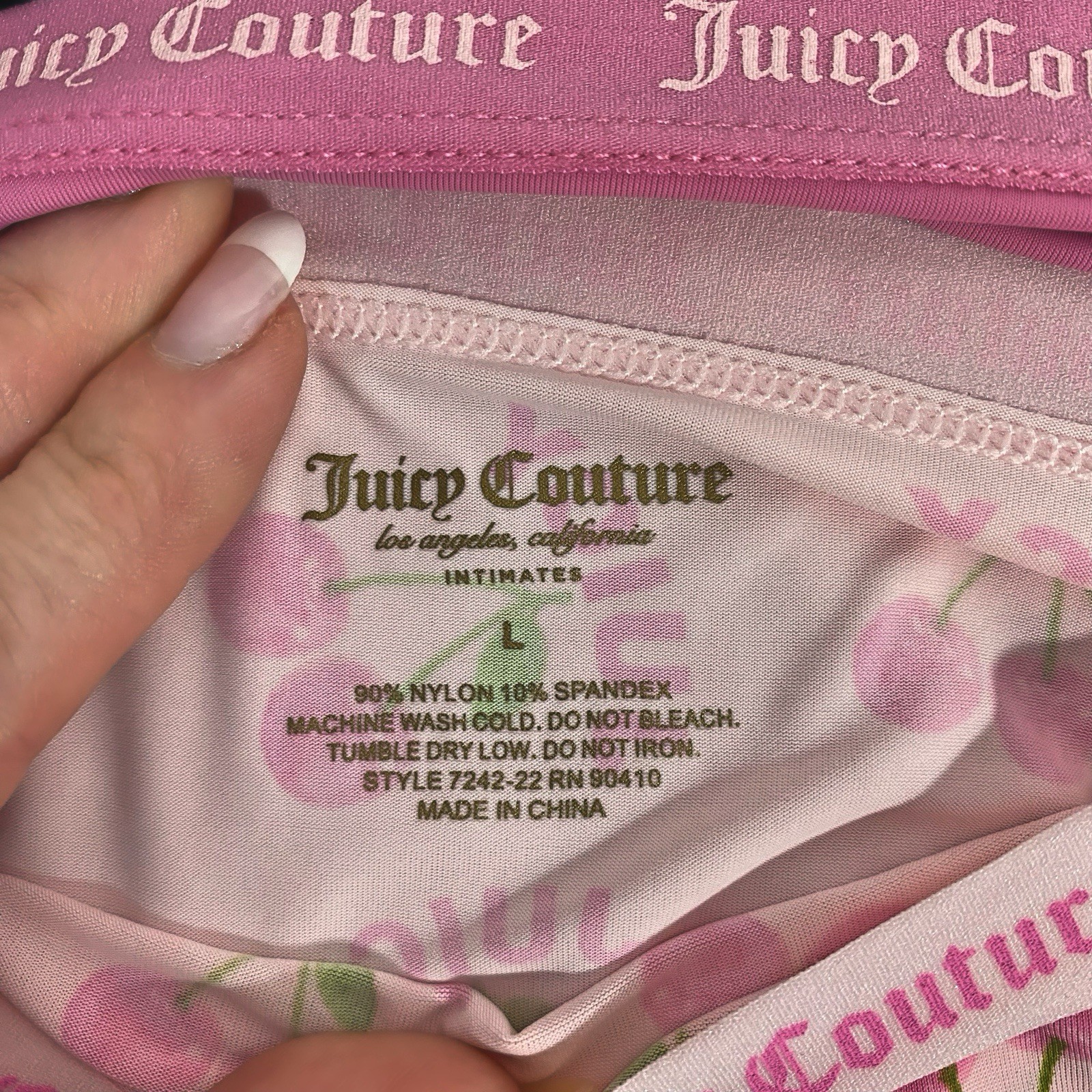 Juicy Couture Bikini Brief Pink, Black, White, Gray Logo 5 Panties Set Size L