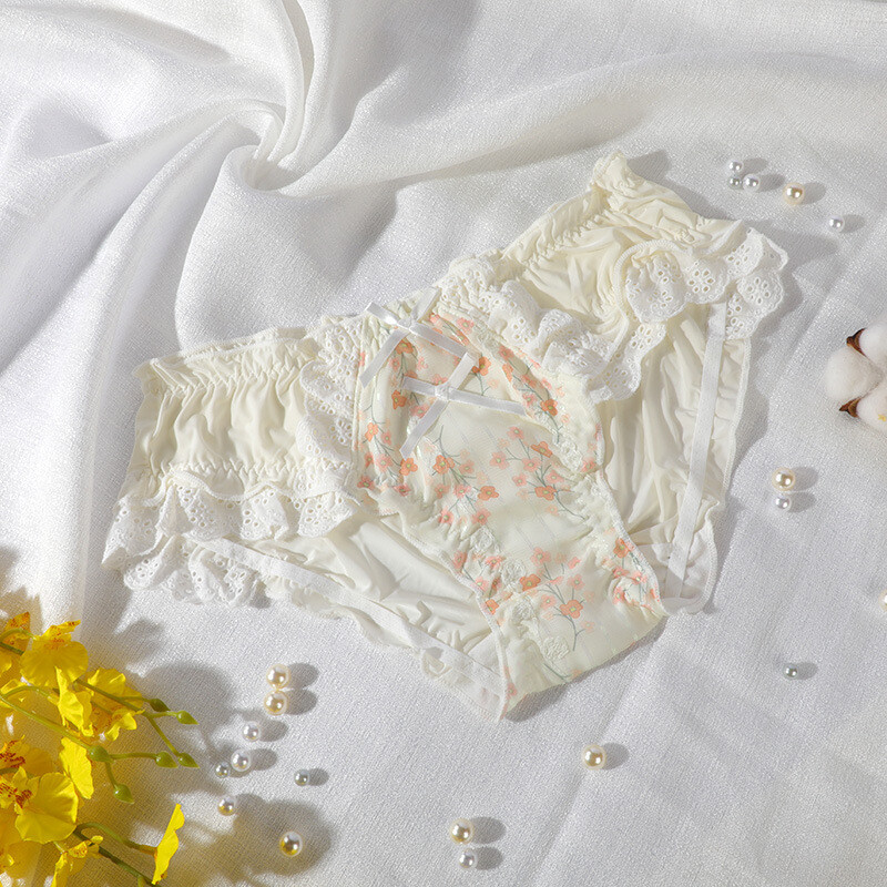 New Japanese Sweet Girls Comfort Panties Briefs Underpants Lace Floral Underwear