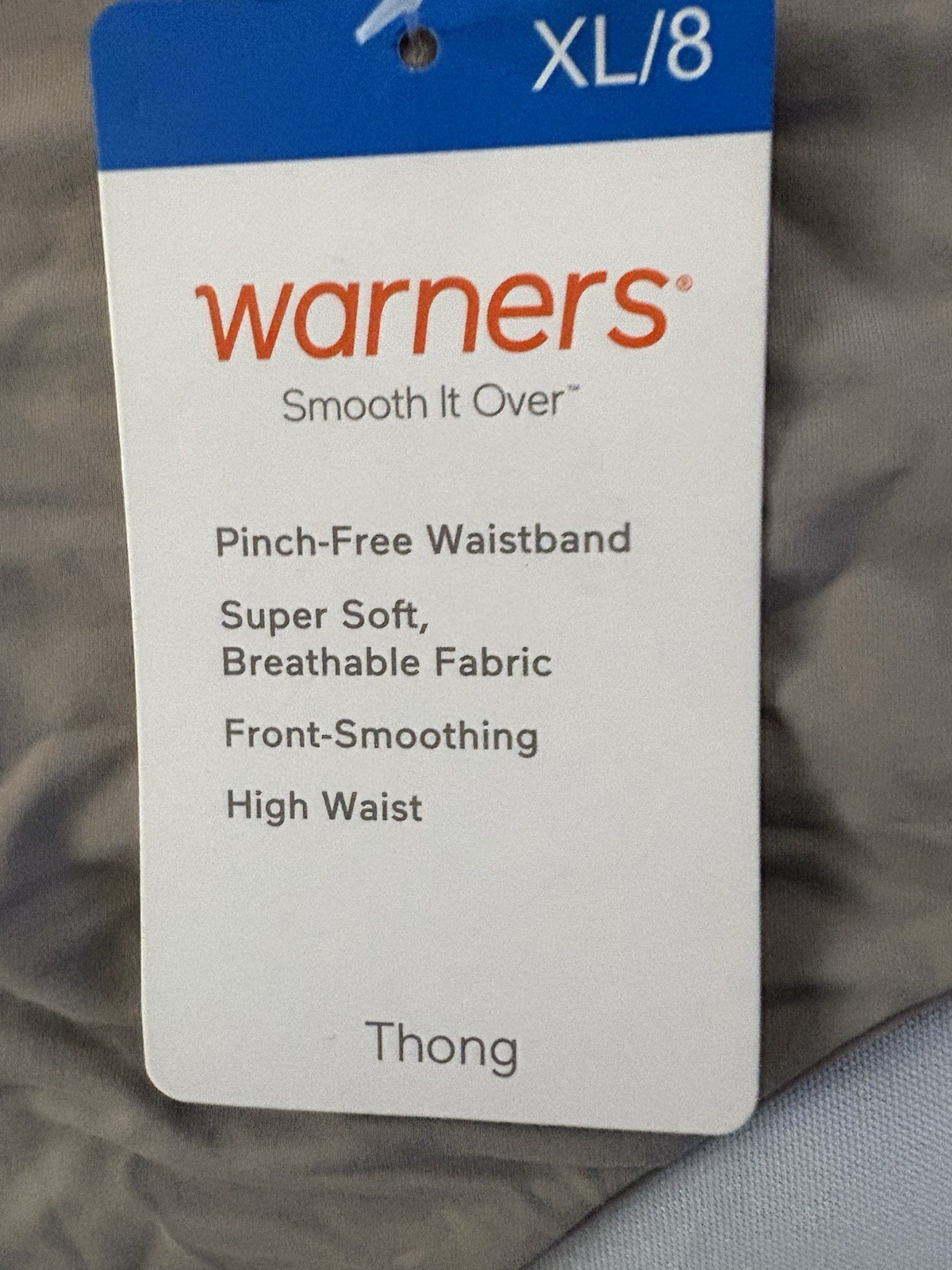 NEW Warners Thong Smooth It Over High Waist Thong 2 Pack Panty Size XLarge New
