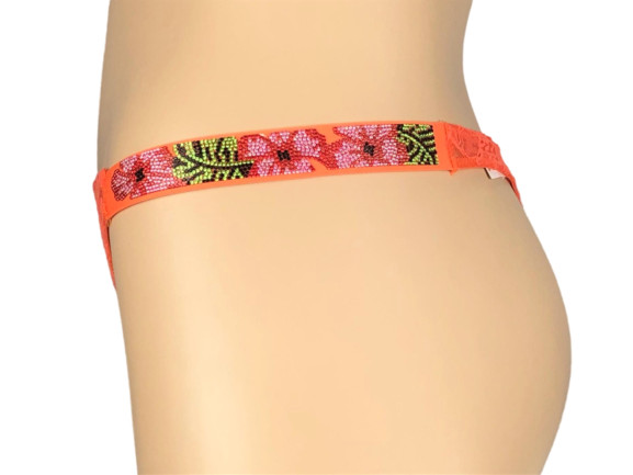 VICTORIA’S SECRET HIBISCUS SHINE STRAP LACE RHINESTONE THONG PANTY XS S M L XL