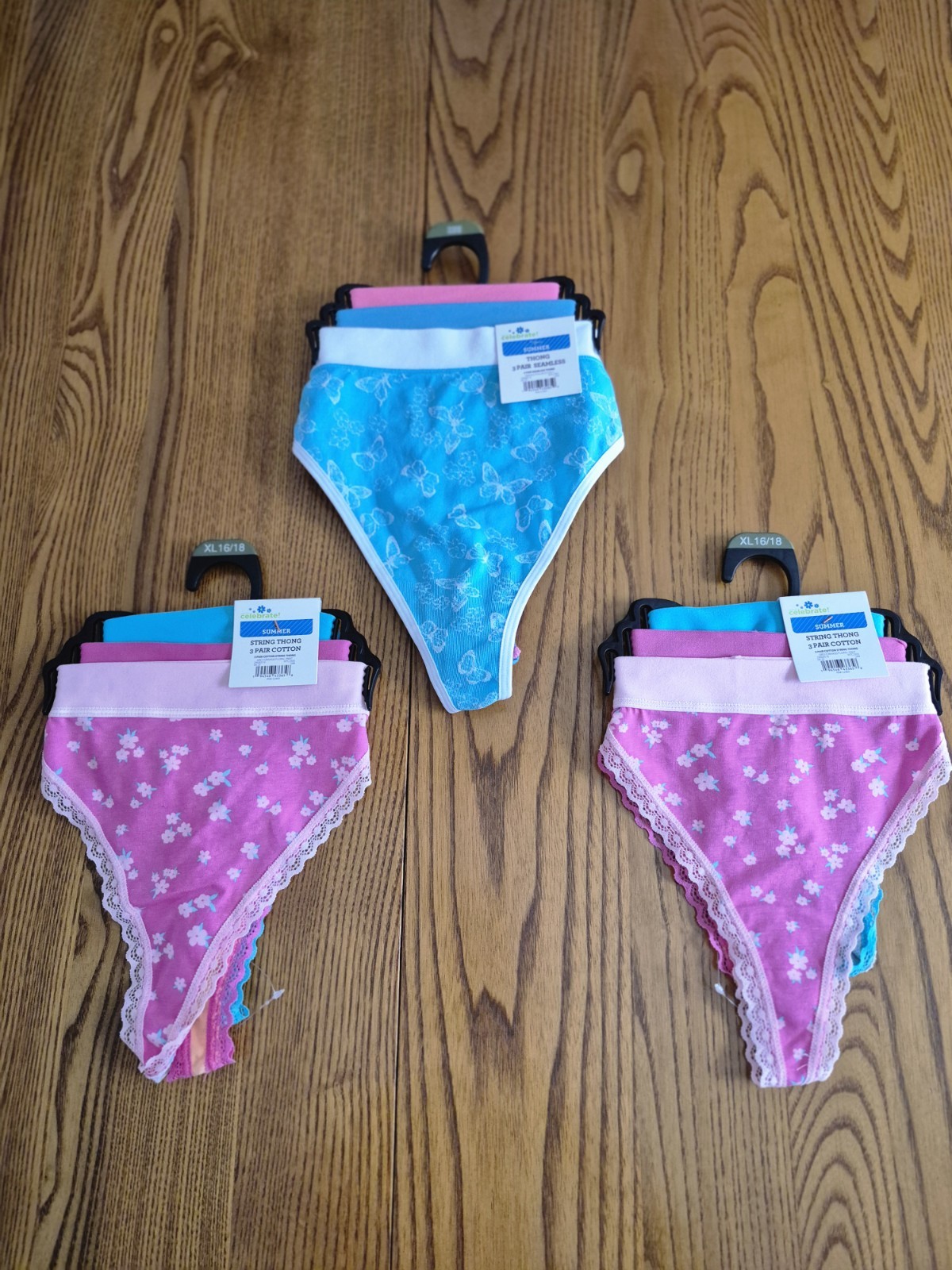 NEW Lot Of 3 Walmart Summer 3 Packs Of Thongs Women’s Size XL