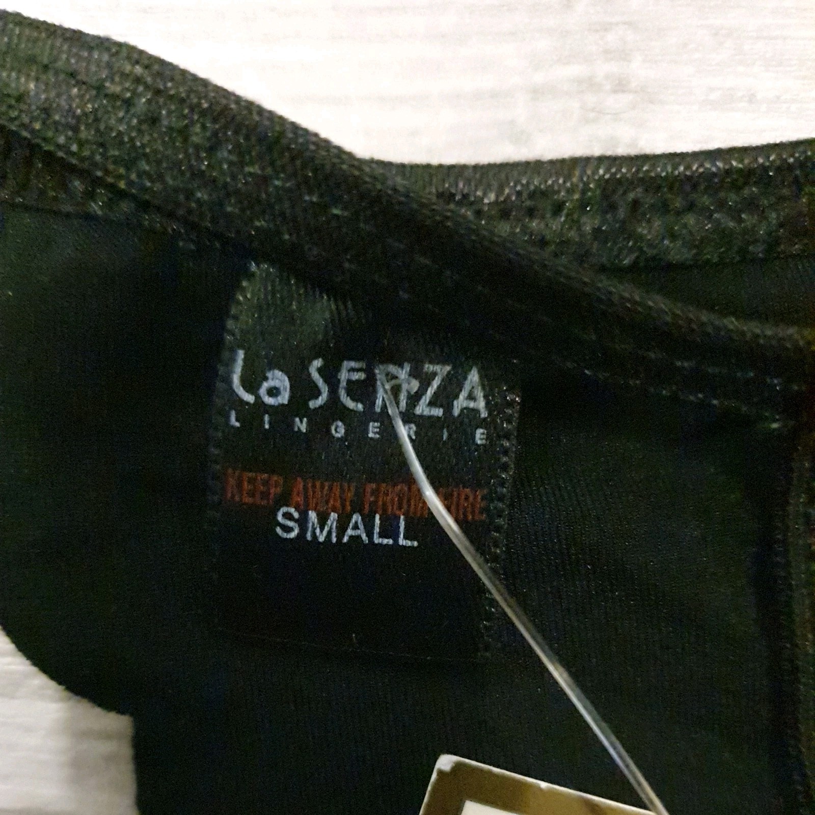 BNWT Vintage La Senza Black Smooth Line Thong Panties Size Small