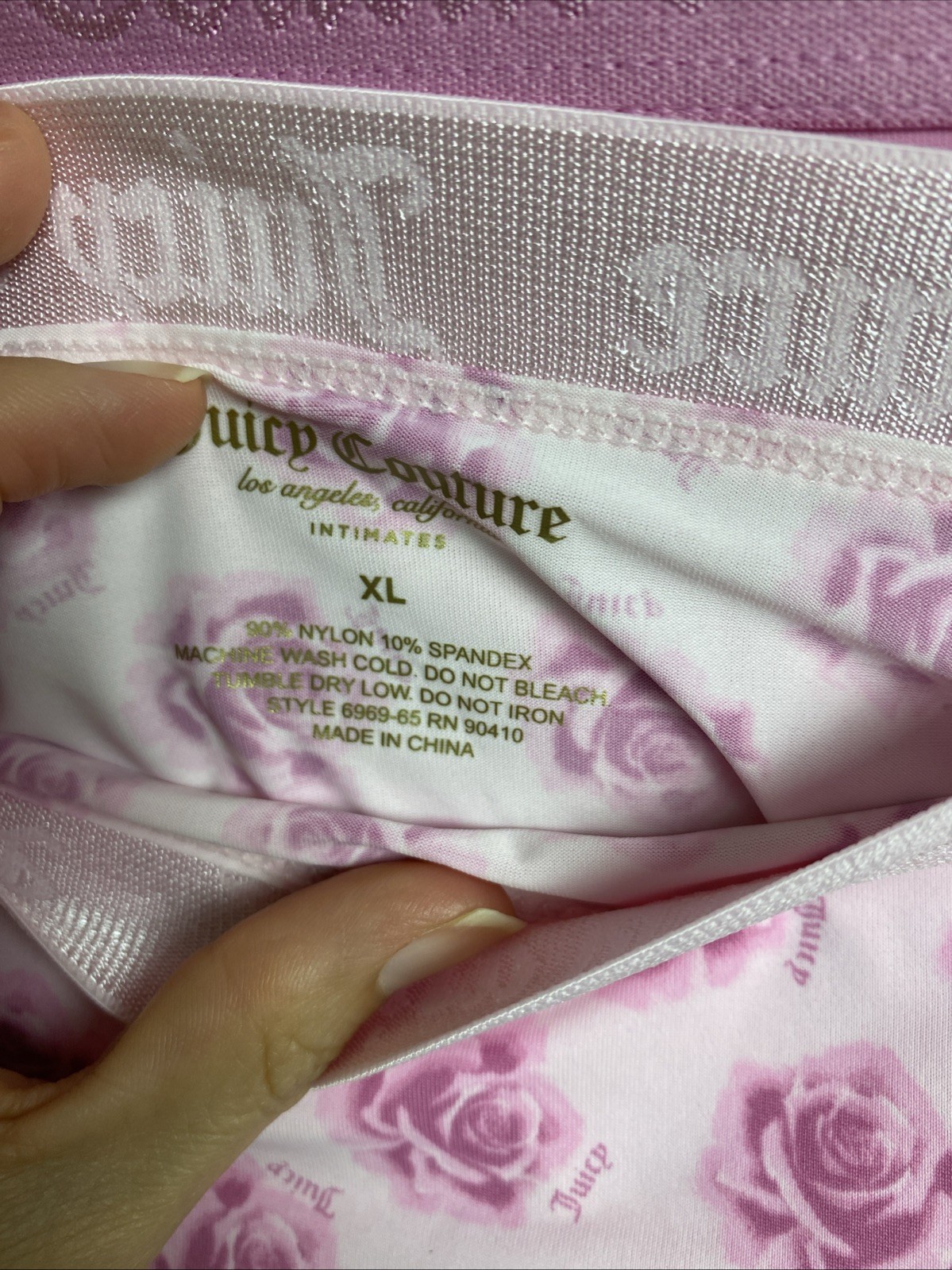 Juicy Couture Panties Bikini Size XL Underwear 5 Pack Pink Floral Gray Black