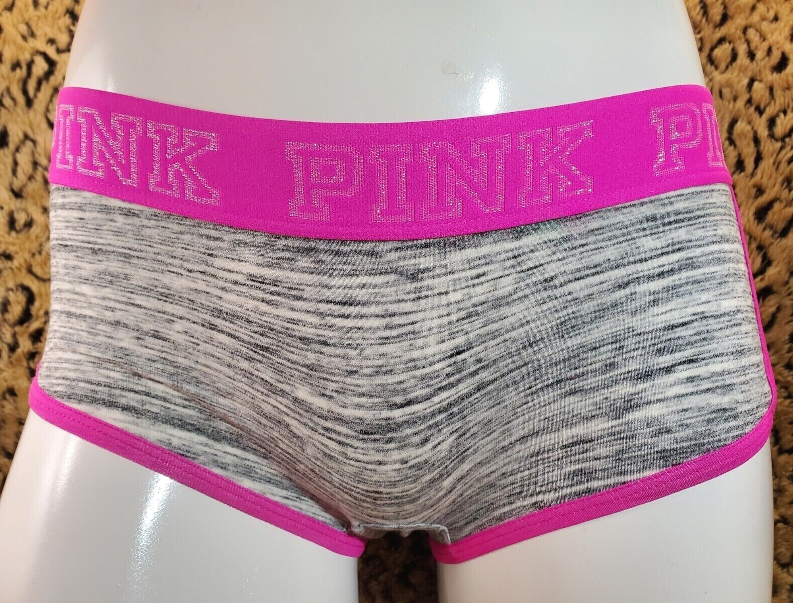 Victoria’s Secret PINK Glitter Logo Static Low Rise Boy Short Panty XS NWT Sexy