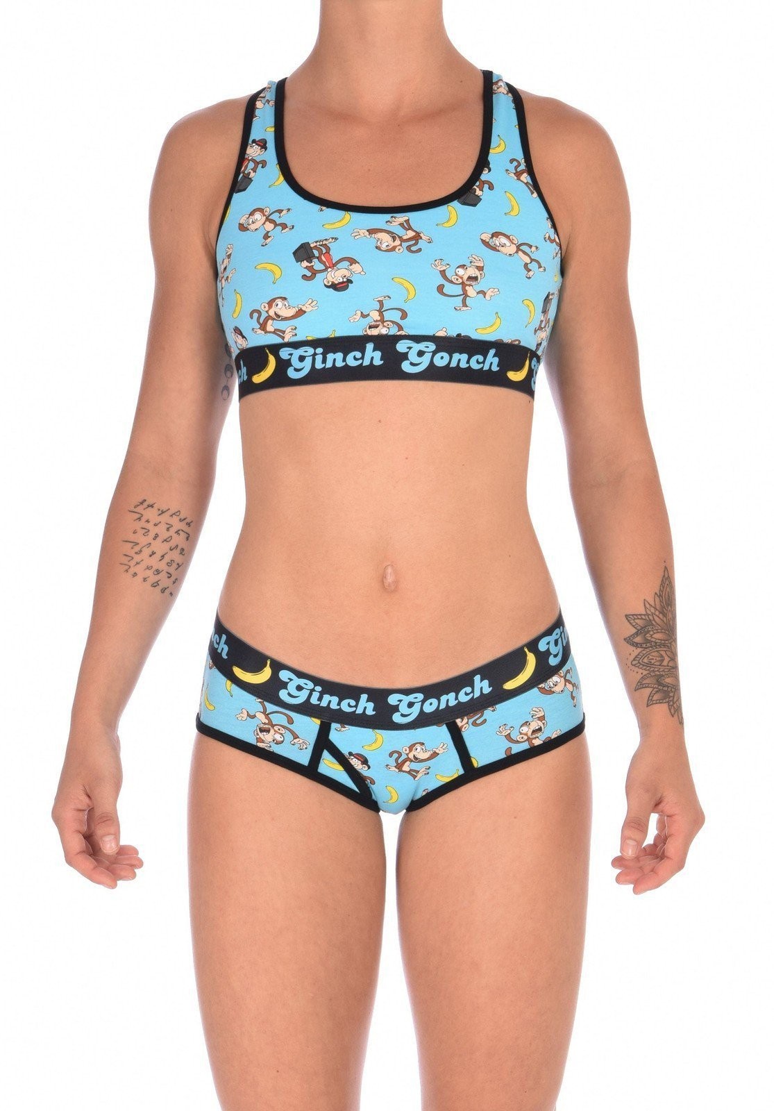 Ginch Gonch Women’s Monkey Business Boyfriend Briefs Cotton Stretch NEW
