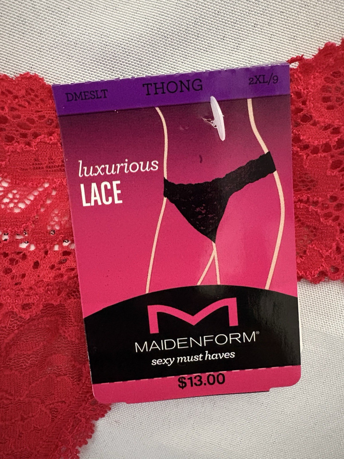 NEW Maidenform Luxurious Lace Thong DMESLT 2 Pair Maidenform Thong Size 2XLarge