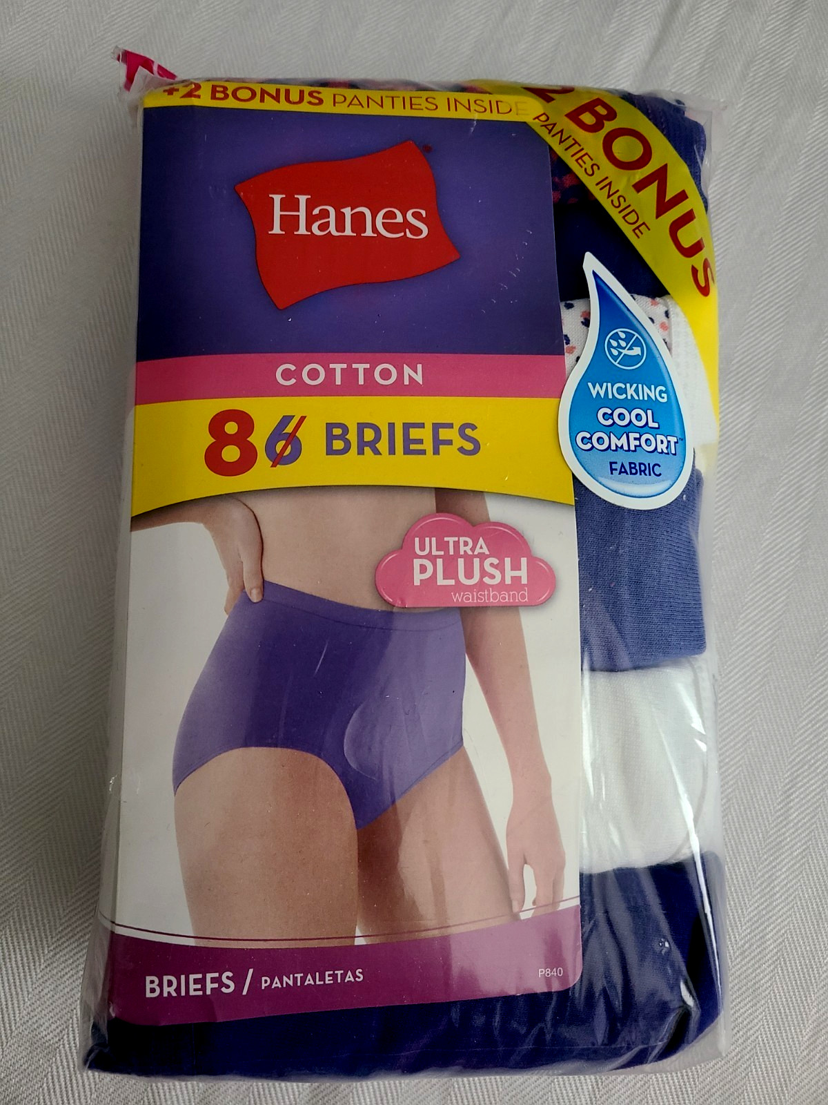 Hanes Briefs Pack 8 Women’s Size 9 (2XL) Panties Ultra Plush Cotton
