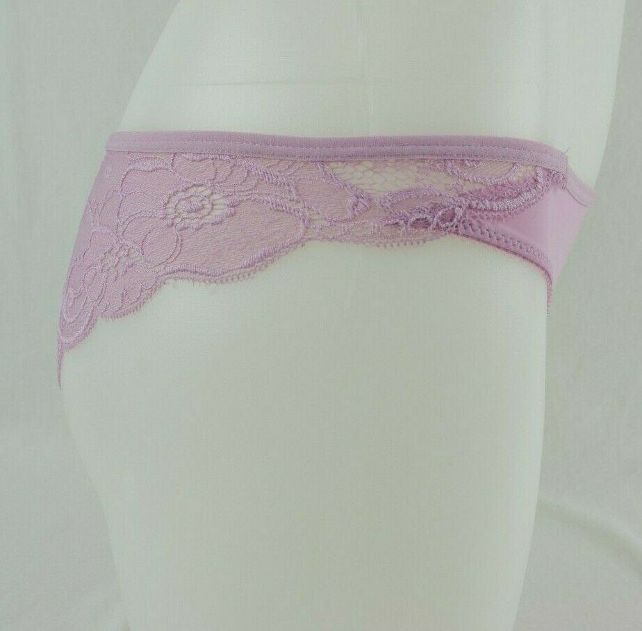 BootayBag Lilac Floral Lace Back Nylon Blend Bikini Panties Women’s Sz Small NWT