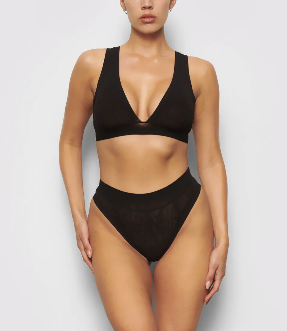Skims Women COTTON Jersey DIPPED THONG SUMMER MESH MID WAIST THONG 4X Variation