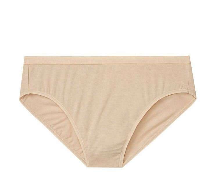L Nude Beige Stretch Cotton Waist Victorias Secret High Leg Waist Brief Pantie
