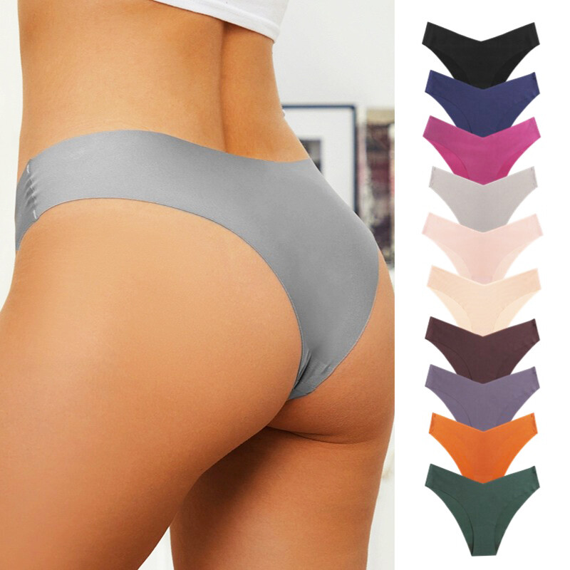 5PCS/LOT Sexy Womens Panties Briefs V Cut Underwear Bikinis Lingeries Underpants