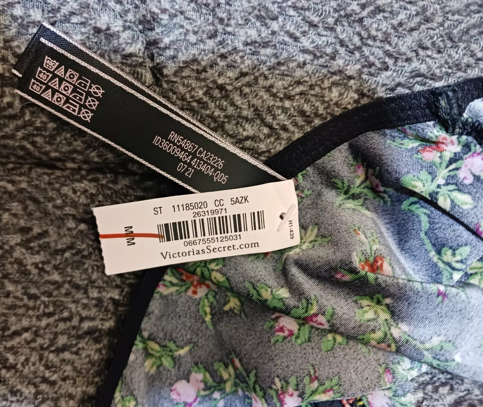 Size Medium Very Sexy Cheeky Victoria’s Secret Black Floral New With Tags