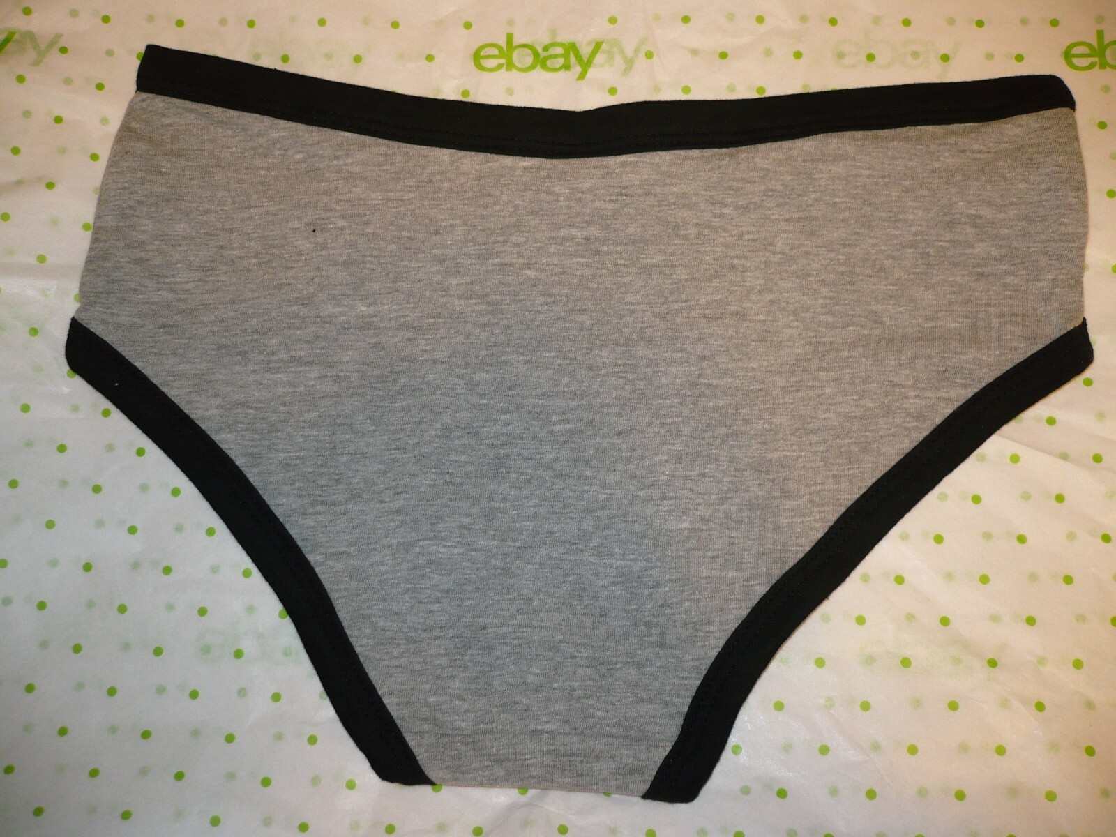 Rue 21 Women’s Bikini Panties LARGE Gray With Black Trim New