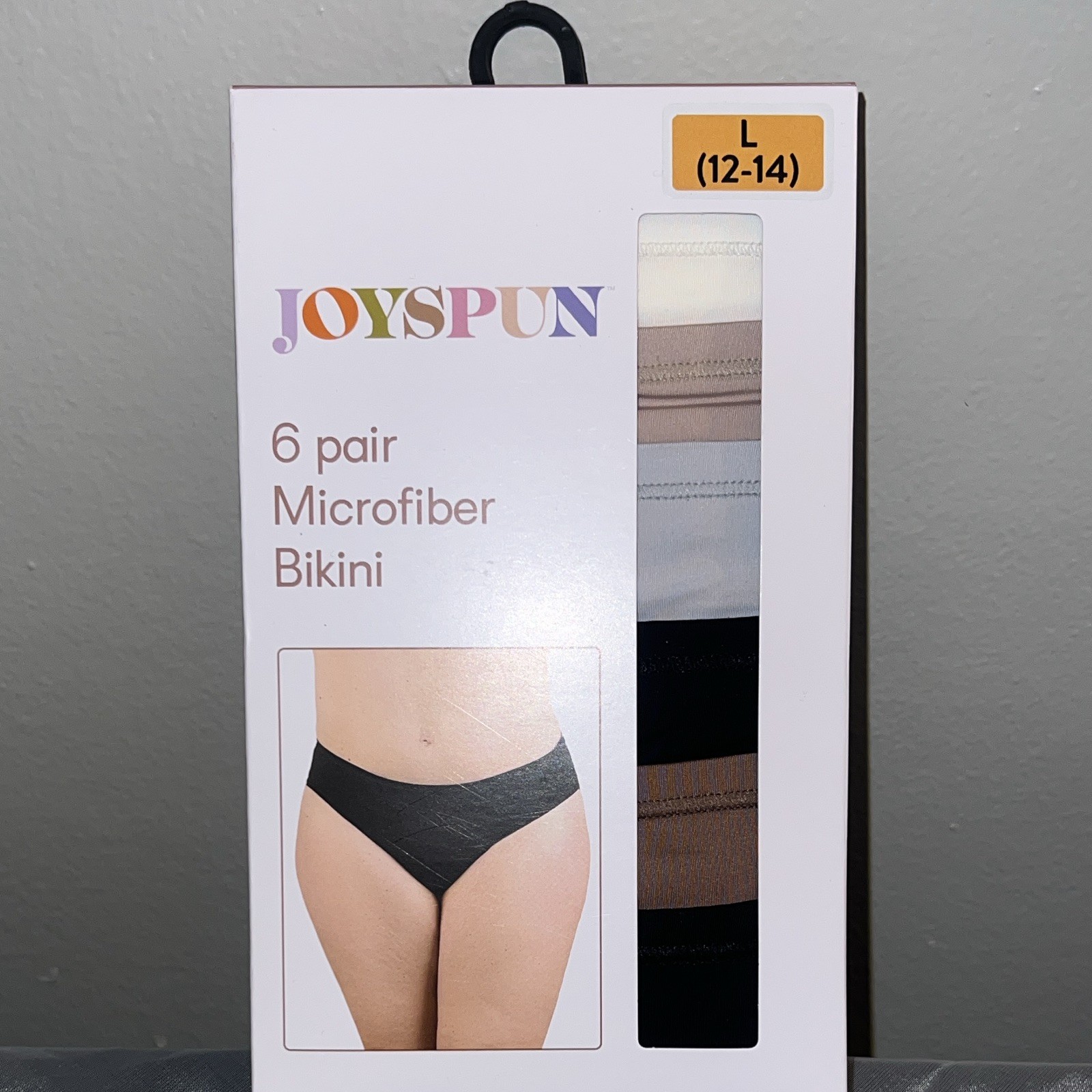 Joyspun Seamless Tagless Microfiber Bikini Panties 6 Pack L (12-14) Multi
