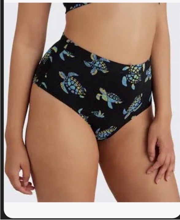 New MeUndies FeelFree High Waist Cheeky Panties Turtle Print Black S MicroModal