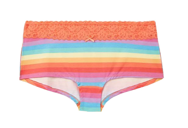 Torrid Rainbow Stripes Boyshort Panties Women’s Plus Size 4-4X-26 Lace Waistband