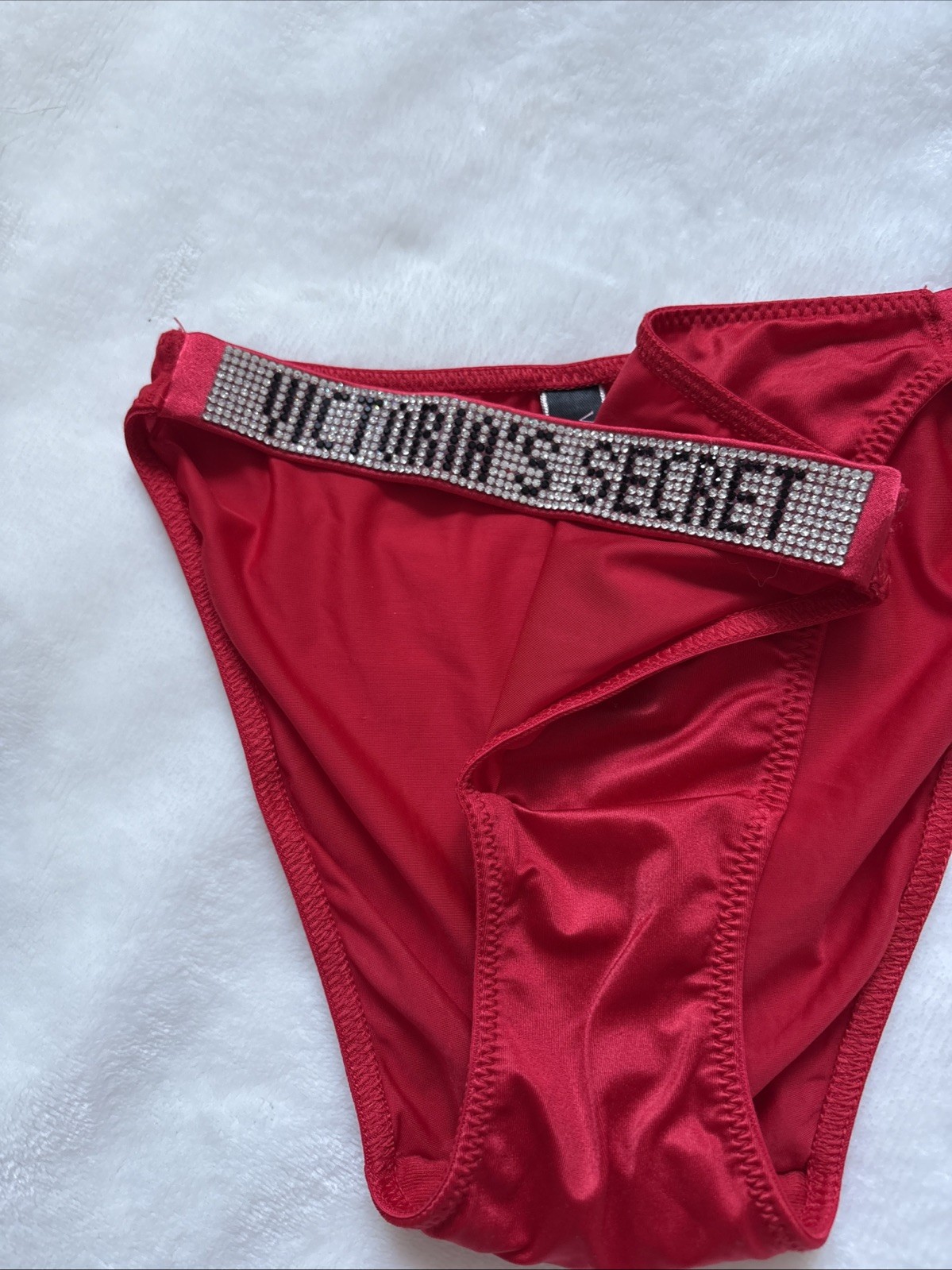 Victoria’s Secret Panties String Bikini Panty Very Sexy Shine Strap Red Medium M