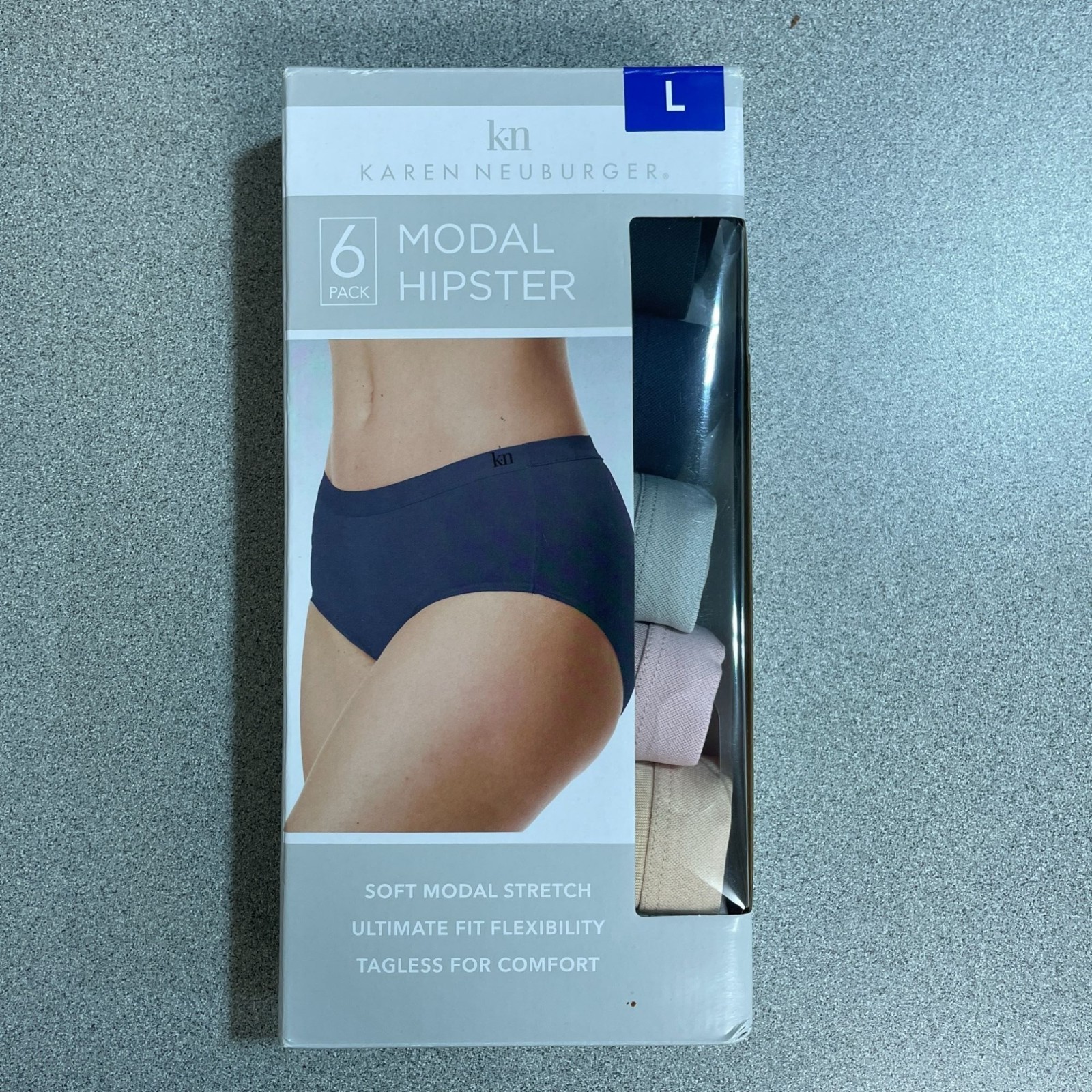 NWT Karen Neuburger Women’s L 6-Pack Modal Hipster Underwear Soft Stretch B1621