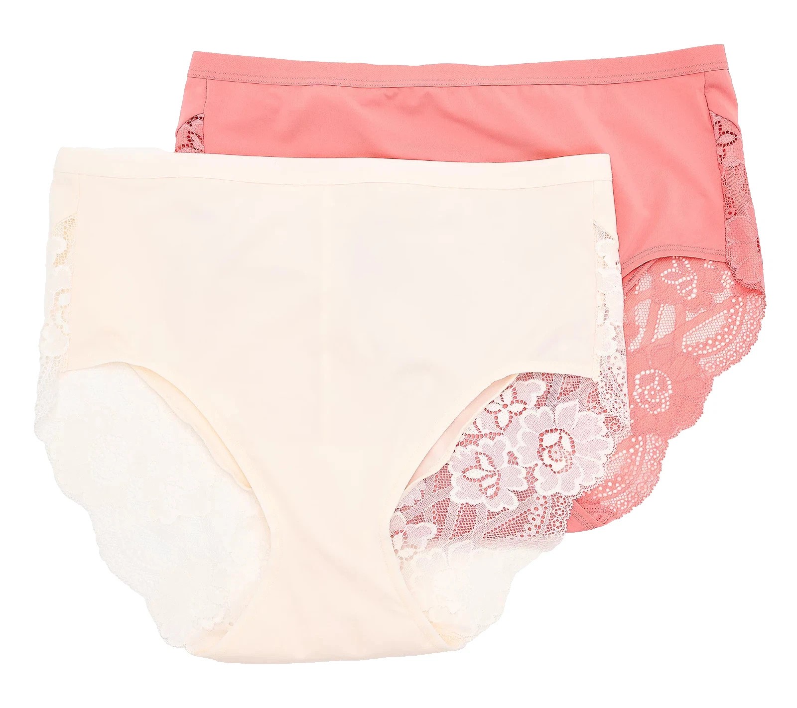 All Worthy Hunter McGrady All Worthy Set of 2 Scalloped Edge Lace Brief Rosette