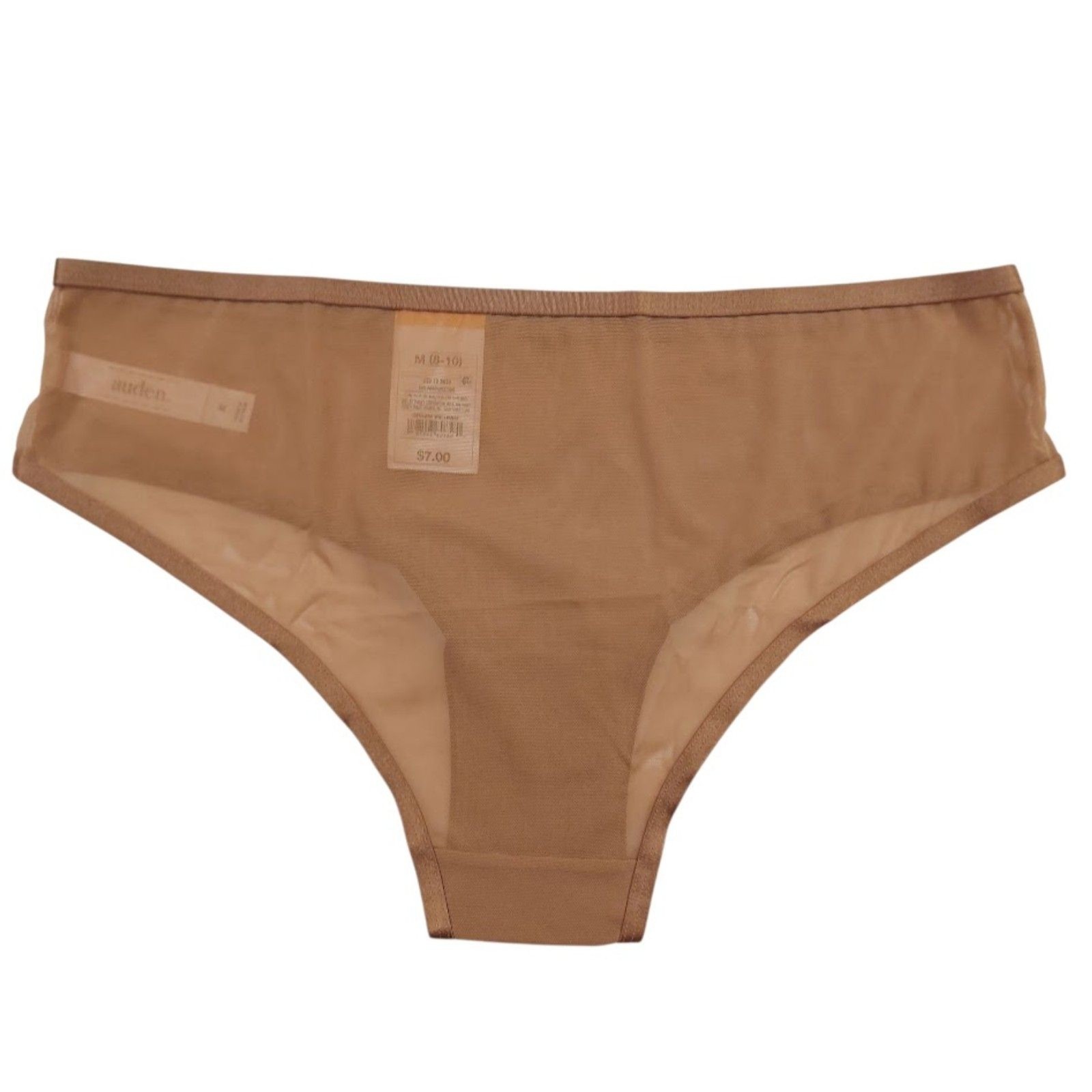 Auden Lace Mesh Cheeky Underwear Womens Medium Brown Sheer Panties Coquette