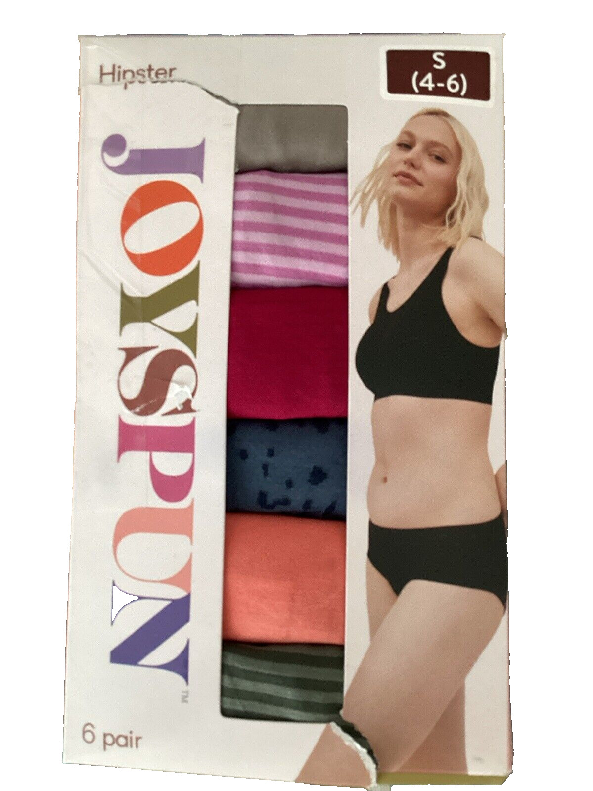 JOYSPUN Women’s 6-Pair Hipster Underwear Seamless Polyester Knit Panties Sz. S*
