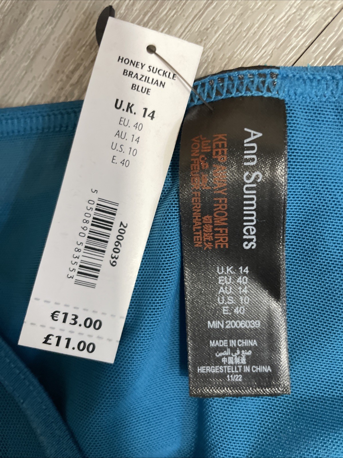 Ann Summers -HONEY SUCKLE Brazilian-Size 14 – New With Tags-RRP £11