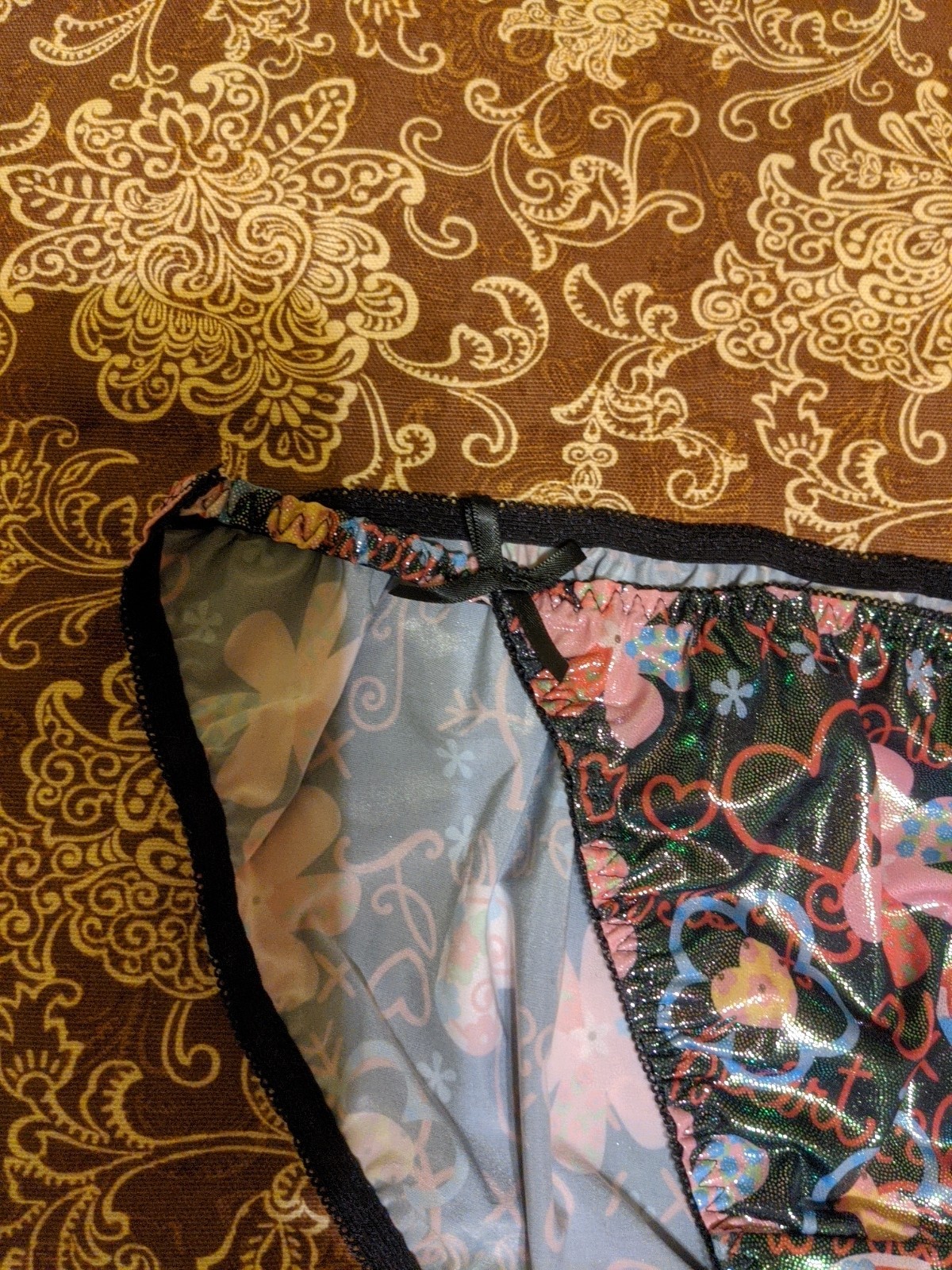 Vyg Satin String Bikini Panties Size M/L