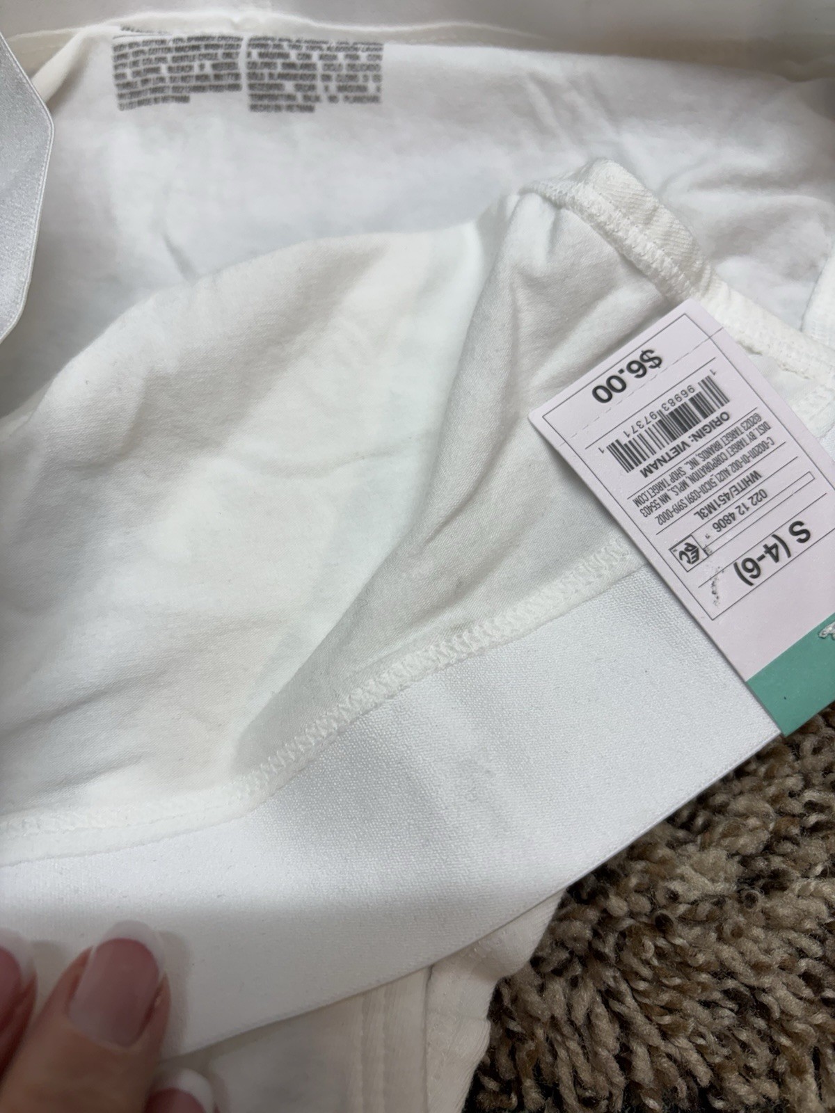 Auden White Cotton Blend Cheeky Panty. Size: S (4-6).