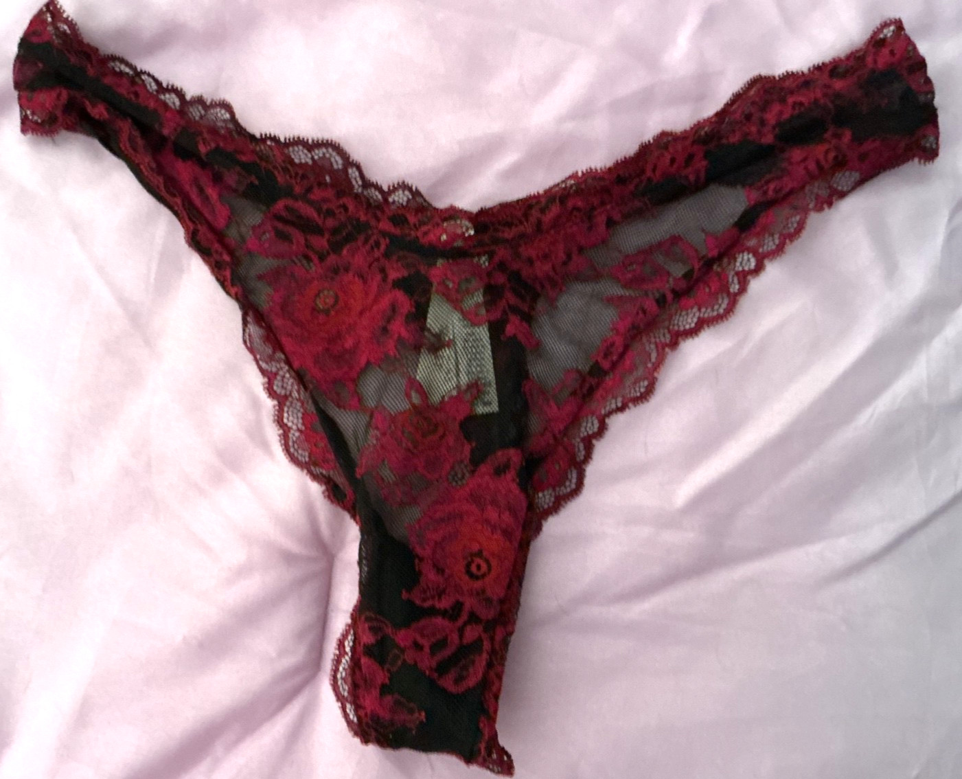 Victoria’s Secret Very Sexy Two-Tone Rose High-Leg Thong Panty Black XL (GH411)