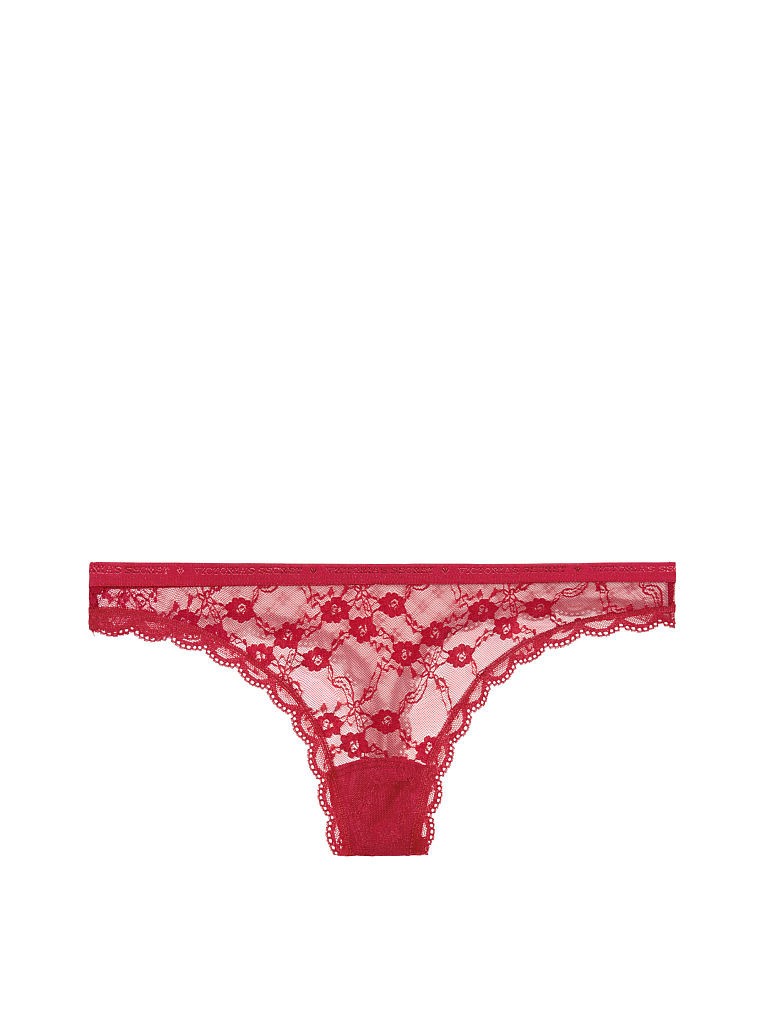 Victoria’s Secret Lace Thong Panty Deep Red