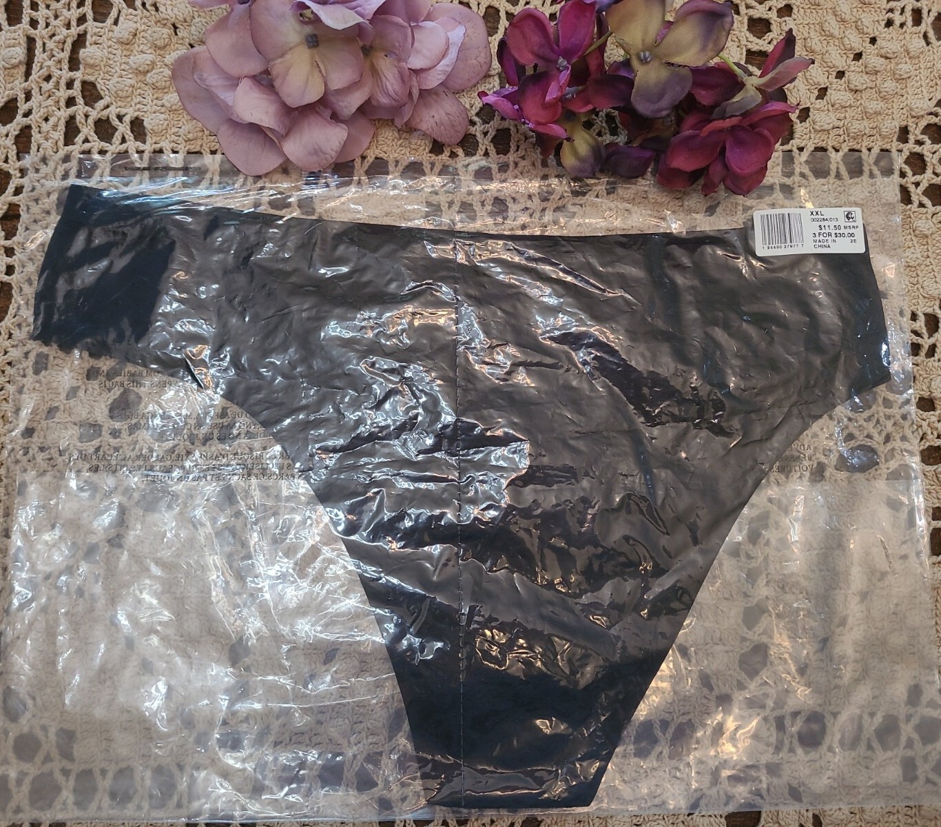 JOCKEY 2284 Black Smooth & Shine Seamless Thong NIB Ego Booster 2X