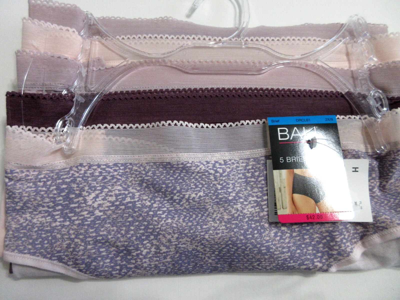 Bali 5-Pair BRIEF Panty underwear Cotton DRCL61 multi Women ~ 9/2X $42.00